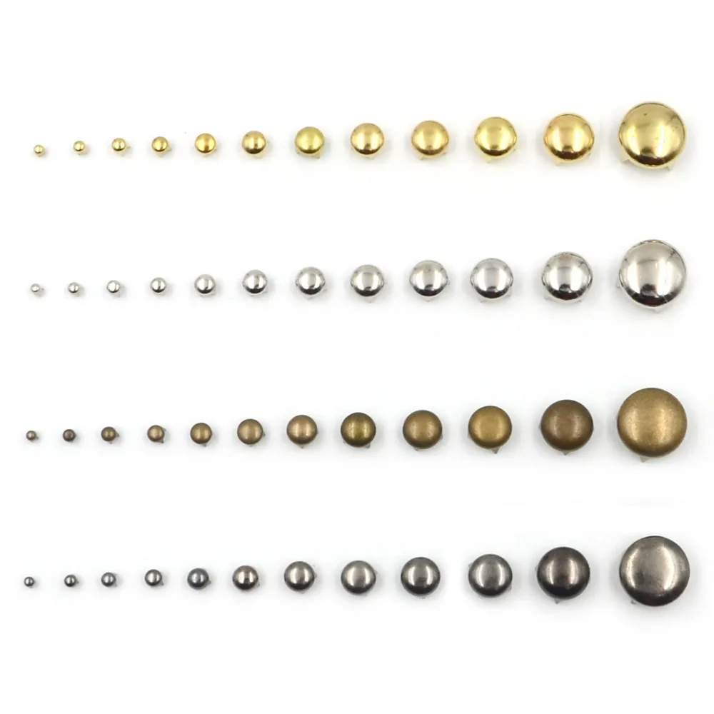 100pcs 2.5mm Mix 4 Colors Round Studs Metal Rivets DIY 4 Claws Punk Rock Style Decoration