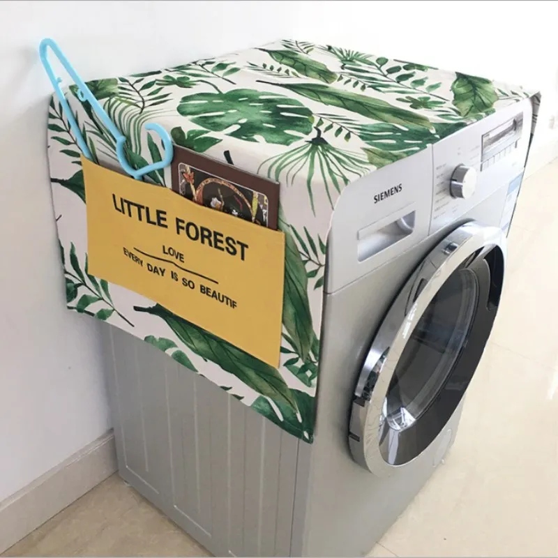 

Automatic Drum Washing Machine Dust Cover Bedside Table Cloth Single Door Refrigerator Cover Linen Fabric Dust Cloth