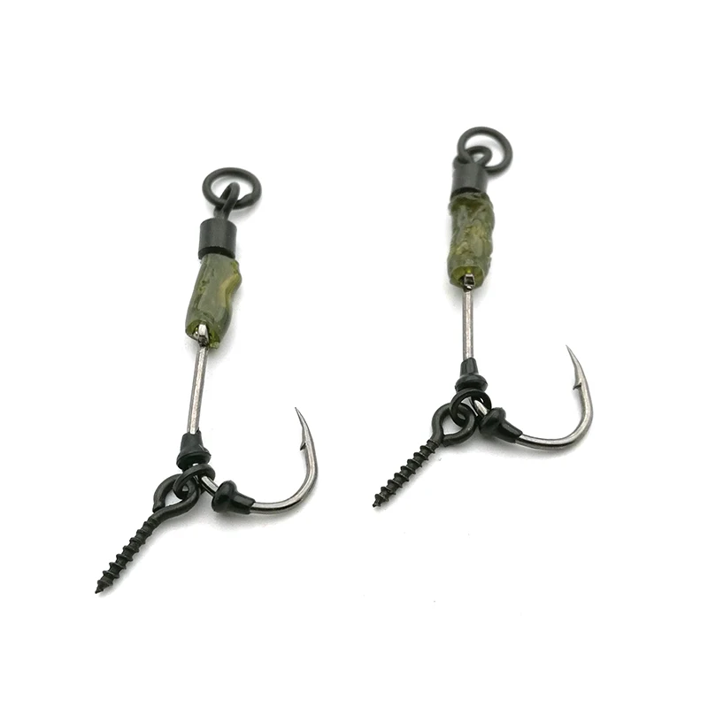 5Set/Bag Carp Fishing Hooks With Screw Link Hook Stoper Fish Terminal Tackle Bait Holder Quick Change Swivels Screw Hook