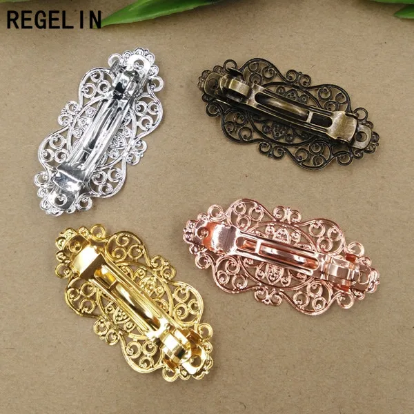 REGELIN Gold/Silver Plated Vintage Flower Hair Jewelry Charm Women Hairclip Benn Hairpins 5pcs/lot Hairclips Barrettes Hair Wear