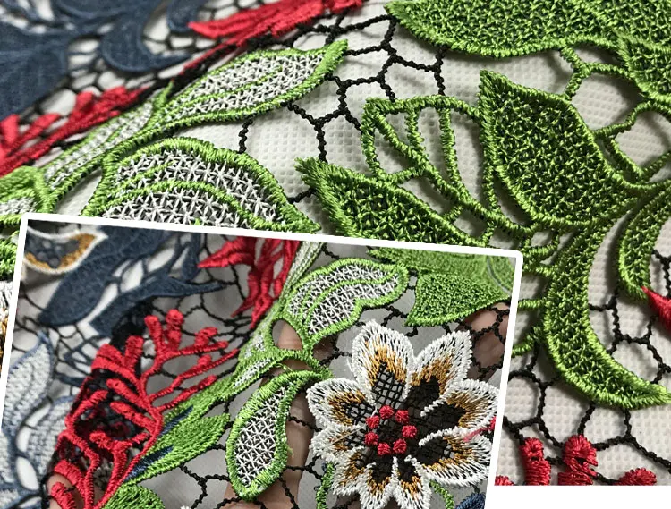 Multicolor Embroidery Water-soluble Lace Fabric Hollow DIY for evening dress skrit fashion cloth