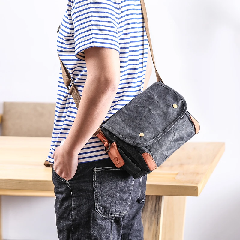 Brand Travel Men\'s Crossbody Bags Casual Canvas High Quality Vintage Youth Small Portable Shoulder Bags For Male Messenger Bag