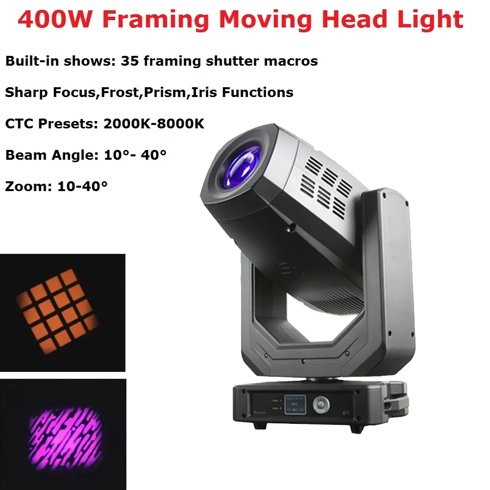 Professional Lighting Framing Moving Head Light 400W Beam Spot Zoom Light RGBW 4IN1 Moving Head Beam For Disco Laser Light Dj