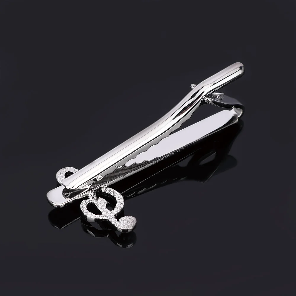 Fashion Men Tie Clip Treble Clef Piano Score Tie Clip Musical Note Tie Clip Cufflinks Business Tie Clip Necktie Clips