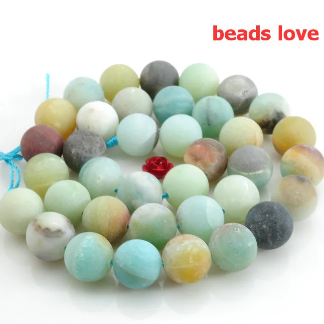 Natural Stone Matte Amazonite Round Beads for Jewelry Making 4/6/8/10/12mm Perles Loose Spacer Beads Diy Bracelet Necklace