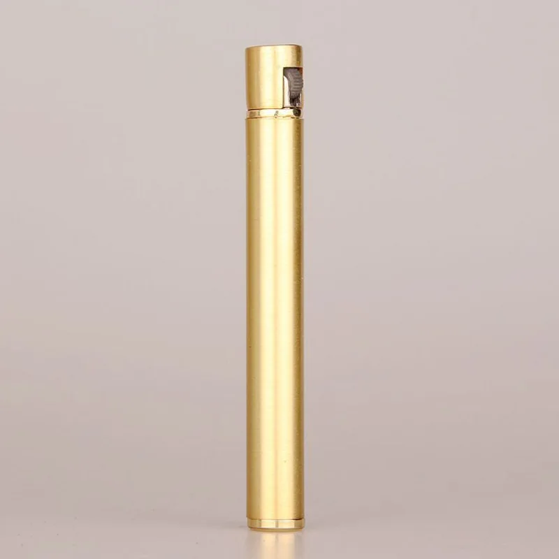 Creative Mini Stainless Steel Lighters Recycling Butane Flame Metal Lighter Cigarette shape Torch cigar Lighter Gadget Gift