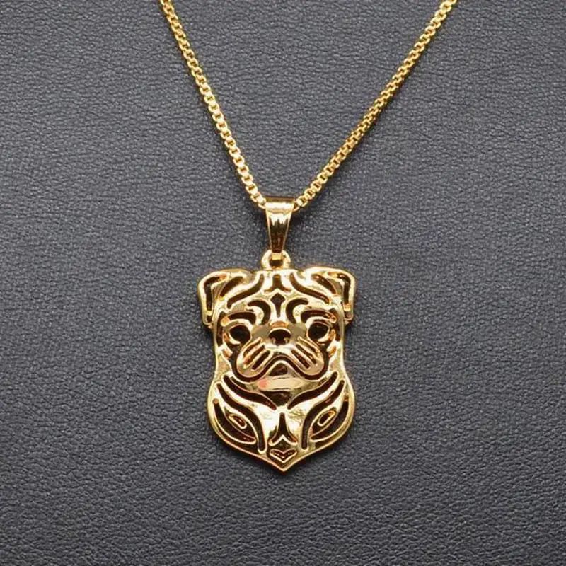 Fashion Style Women\'s Alloy Jewelry Dog Necklaces Lovers Metal Pug Dog Pendant Necklaces Drop Shipping