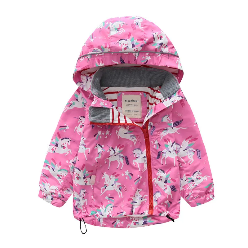 New Toddlers Girls Jacket And Coats Unicorn Flower Pattern Kids Windbreaker Jackets Autumn Winter Jackets For Boys Children Coat