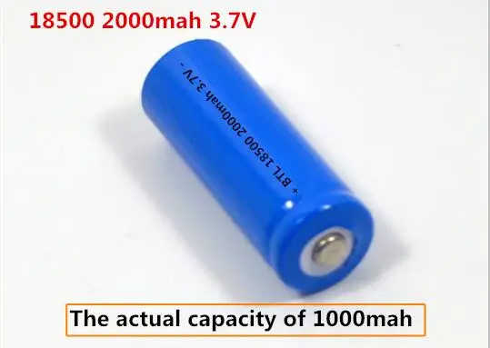 NEW battery 18500 3.7V 1000mah Rechargeable lithium battery Diameter 18mm Height:50mm(+-0.05) Li-ion batteries