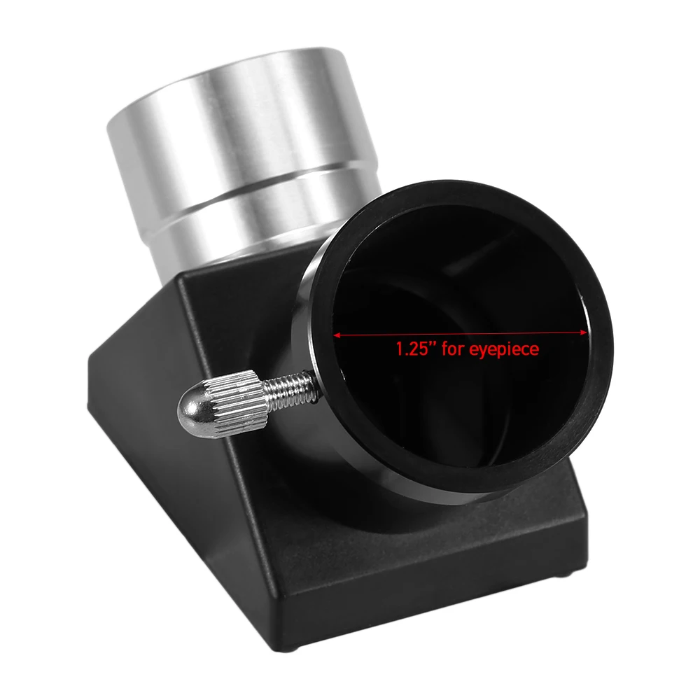 Astronomical Telescope Mirror Erecting 1.25IN 45 / 90 Degrees Zenith Diagonal Adapter Positive Optic Eyepiece Accessories