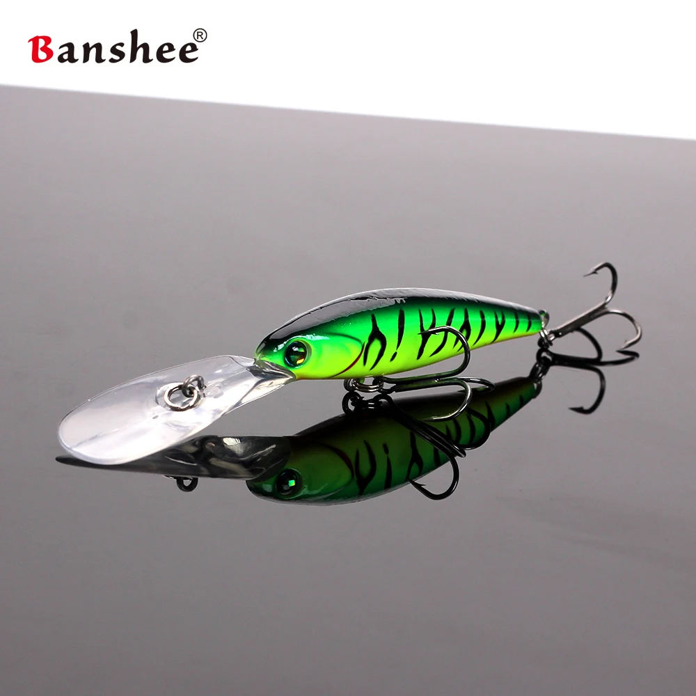 Banshee 65mm 5.8g Jerkbait Lure Deep Diving Wobblers For Pike Perch Black Minnow Crankbaits Fishing Lures Hard Bait For Floating