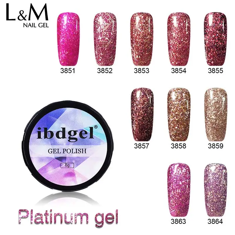 1 Pcs 8ML Platinum Gel Nail Polish ibdgel Brand Glitter DIY  Nail Art Salon Gel Polish