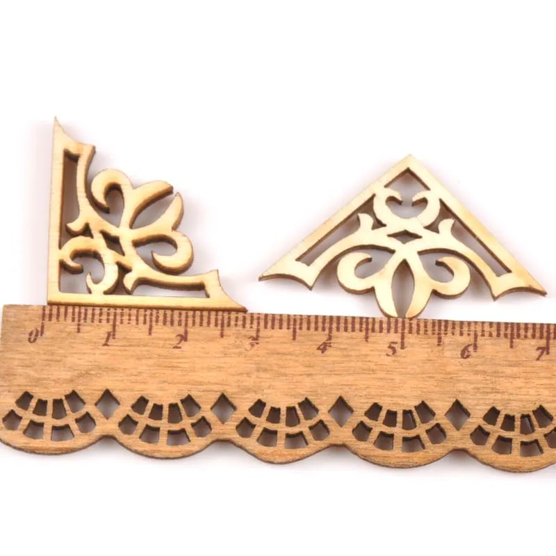 2018 new 50pcs wooden book Corner Protector Box Book Scrapbook Album Corner Decorative Diy craft 27x27mm MT1798