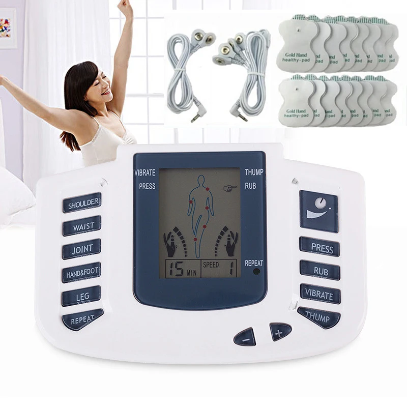 Estimulador muscular con almohadillas de electrodos, máquina masajeadora de Fitness de pulso electrónico para alivio del dolor, artritis, adelgazamiento, gimnasio