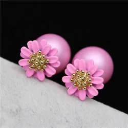 New design fashion brand jewelry  stud earrings for women daisy flower earrings Christmas gift