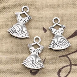 10pcs Charms Double Sided Dress Skirt 22x15mm Antique Making Pendant fit,Vintage Tibetan Silver color,DIY Handmade Jewelry