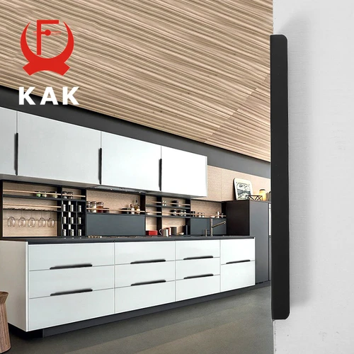 Imagen 2 del producto KAK-tiradores ocultos dorados, plateados y negros, tiradores de armario de cocina de aleación de Zinc, perillas de cajón, herrajes para manija de puerta de muebles