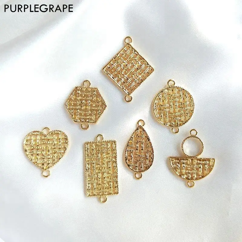 8pcs Geometric pendant diy earrings jewelry accessories materials handmade alloy grid fashion fine retro minimalism female