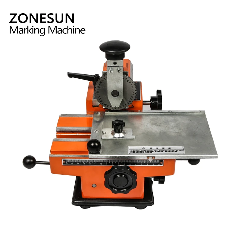 ZONESUN Manual Steel Embossing Machine Metal Aluminum Alloy Name Plate Dog Tag ID Card Stamping Label Engrave Embosser Marking