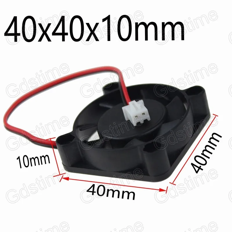 100 Pieces Gdstime  40mm*40mm*10mm DC 12V 2-Pin 7 Blade Cooling Fan 4010 12