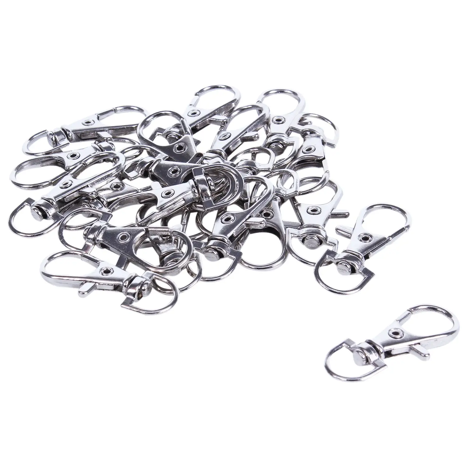 20Pcs Metal Lobster Trigger Swivel Clasp Hooks Clip Buckle Jewellery Making Arts Crafts Key Ring Keychain 35mm