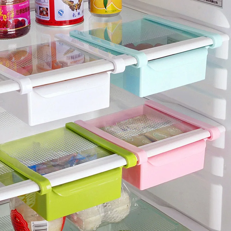 

2pcs Refrigerator Storage Box Fresh Spacer Layer Storage Rack Drawer Sort Kitchen Accessories Hanging Organizer 16.5x15cm