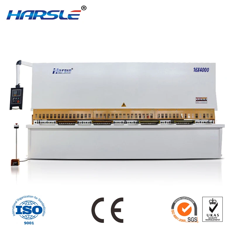 Harsle shearing machine with the motors for backgauge controlled by inverter