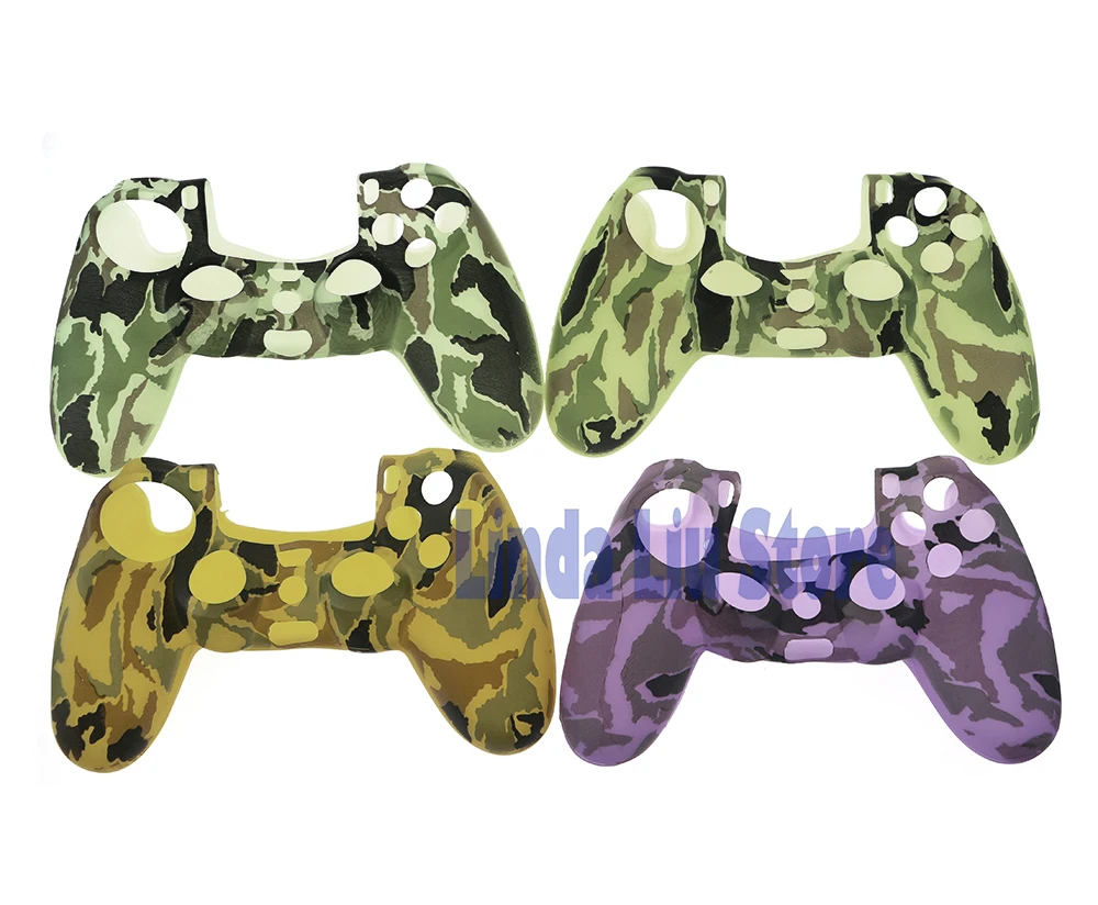 12pcs/lot Camouflage Camo Silicone Rubber Soft sleeve Skin Grip Cover Case Protector For Playstation 4 PS4  PS4 Pro Slim