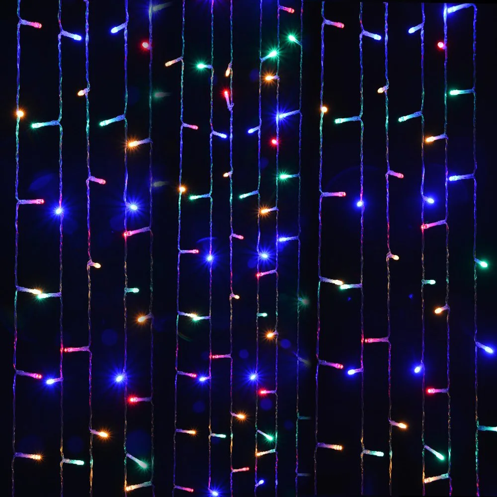 3x1/3x2/3x3/6x3m LED Icicle Curtain String Lights Connectable Christmas Fairy Light garland Wedding Party GardenDecoration light