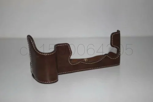 Hitam/Coklat/Kopi Setengah Tubuh Tas Tas Kamera Kulit Kemasan untuk Fujifilm Fuji X-H1 XH1 Penutup Bawah kasus