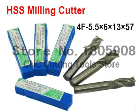 10 قطعة/المجموعة 5.5 مللي متر 4 الناي الأحرار و الألومنيوم endmill الطحن القاطع CNC بت الطحن أدوات القطع. مخرطة أداة ، راوتر بت