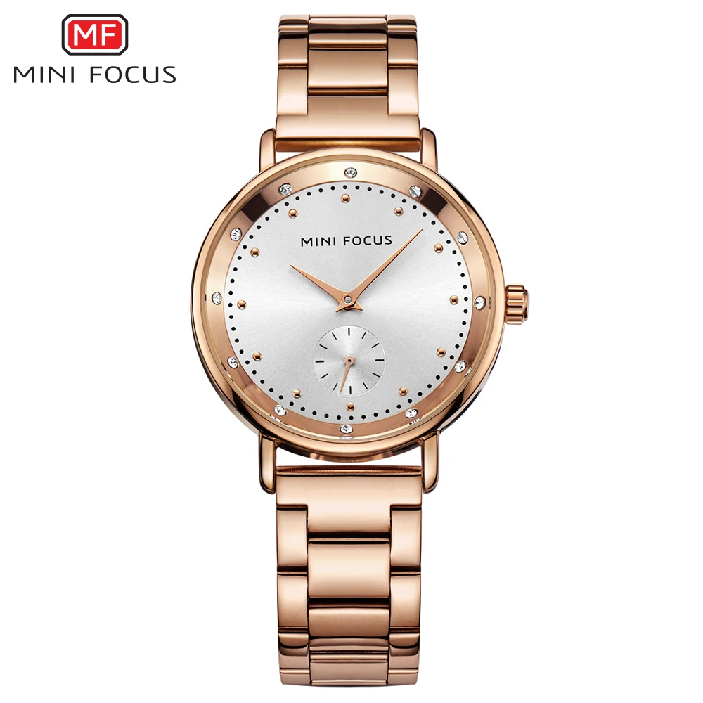 MINI FOCUS Rose Gold Watch Women Quartz Watches Ladies Top Brand Luxury Female Wrist Watchs Girl Clock Relogio Feminino