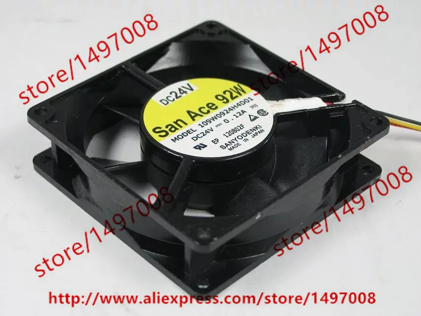 SANYO DENKI 109W0924H4D01 DC 24V 0.12A 92x92x25mm Server Cooling Fan