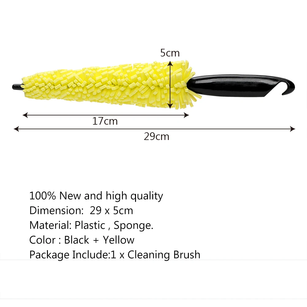 LEEPEE Wheel Rims Tire Washing Brush Plastic Handle Car Wheel Brush Car Wash Sponges Vehicle Cleaning Brush Auto Scrub Brush