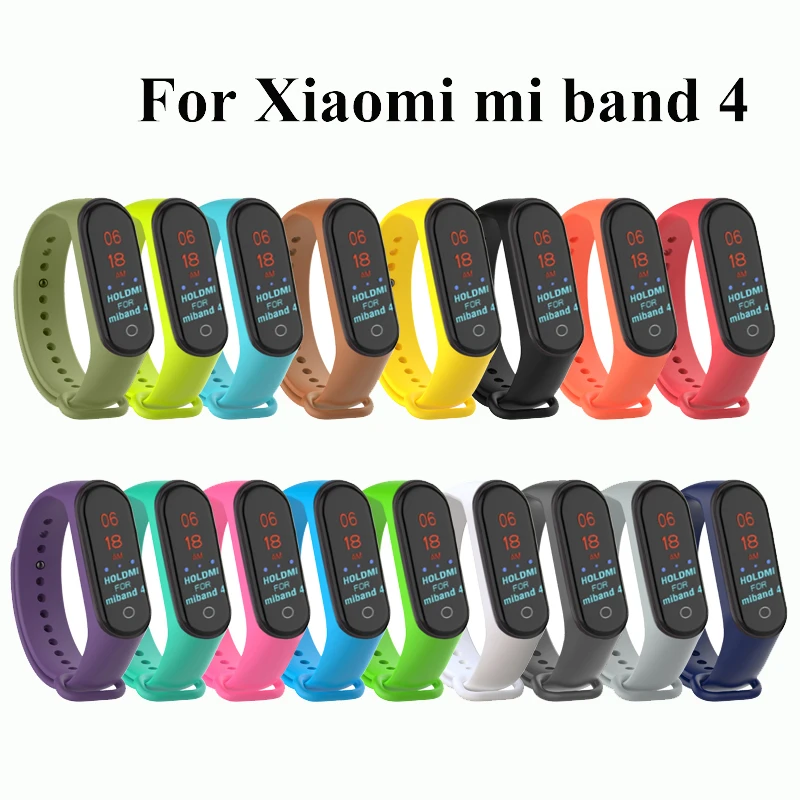 NEW For Mi Band 4 Colorful Soft Silicone Strap Bracelet Accessory Miband 4 Smart Bracelet Replacement Wristband