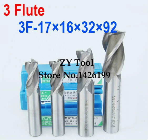 

5 pcs/set 17MM 3 Flute HSS & Aluminium End Mill Cutter CNC Bit Milling Machinery tools Cutting tools.Lathe Tool