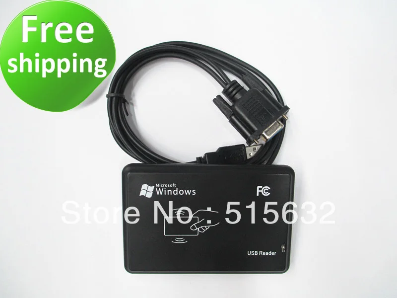 

Free shipping RS232 Brand New Security Black RFID Proximity Sensor Smart ID Card Reader 125Khz