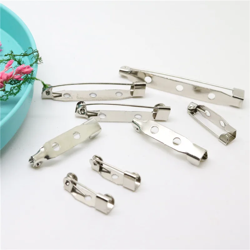 1000pcs  30mm  Safety Lock Back bar Pin DIY brooch base, Dual Brooch Back Base With Safety Pin use for brooch and hair jewelry