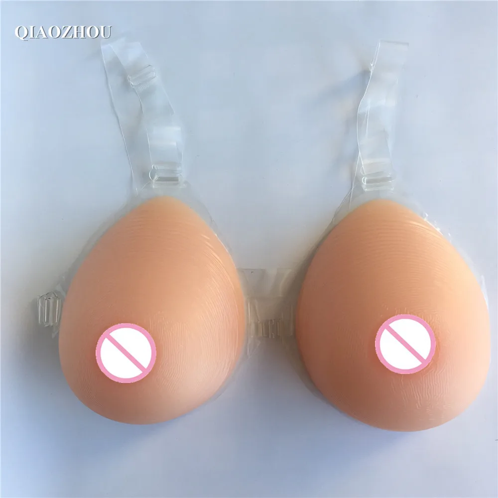 

1200g/pair big DD cup teardrop false boobs with straps realistic nude skin suntan silicone breast forms for men