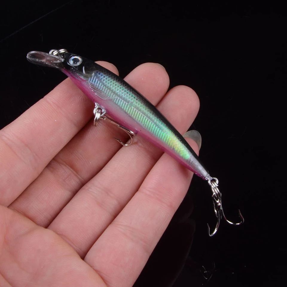 1 pçs iscas de pesca minnow 7.5cm/4.6g isca dura de pesca crankbaits isca artificial pesca mar wobbler iscas de natação 3d olhos