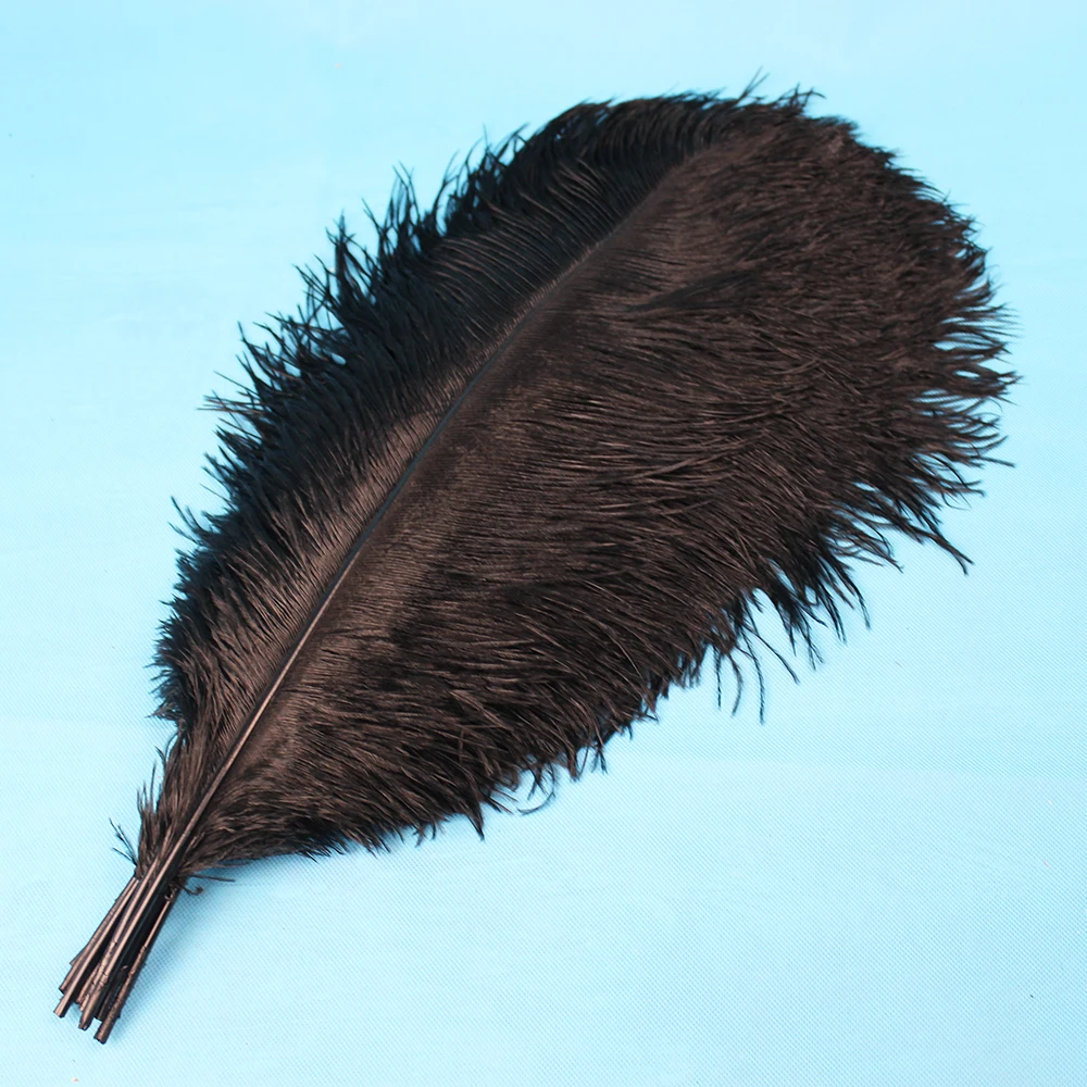 

50 pcs black ostrich feathers High quality 45-50cm 18-20inches ostrich plumage wedding performance art plumes decoration