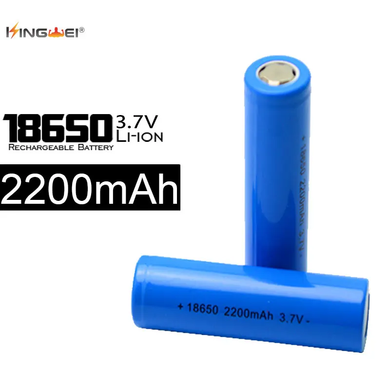 10Pcs/lot kingwei 18650 Battery 2200mah 3.7v Li-ion Rechargeable Battery Batteries ICR 18650 Lithium Battery flat top