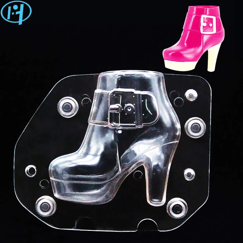 

3D Plastic Women Boots Chocolate Mold Lady Shoes Candy Molds Cake Decorating Tools DIY Home Baking sugar craft Accessories