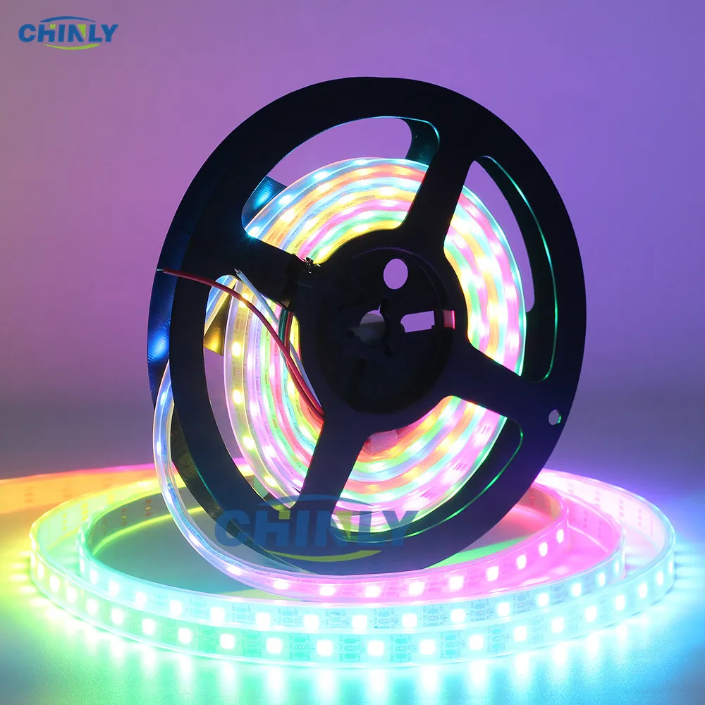 WS2812B LED Strip Individually Addressable RGB Smart Pixels Strip1m/4m/5m Black/White PCB WS2812 IC Waterproof 5V 30/60/144 leds