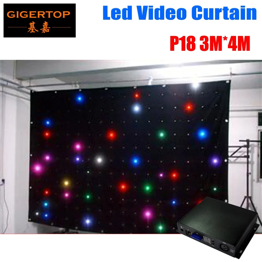 

P18 3m x 4m led video curtain,led vision curtain,DMX dj backdrops,size can be costmized with one piece off line controller