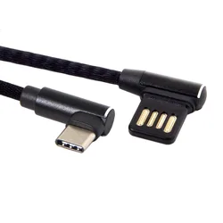 15CM USB-C 3.1 Type-C angle MALE to Left Right Angle 90 Degree USB 2.0 dual Elbow Data charging Cable for Tablet & Phone V8