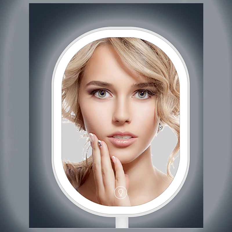 20 LED Lights Rotating Desktop Mirror Touch Screen Makeup Mirror Professional Vanity Mirror Beauty Adjustable mirror light