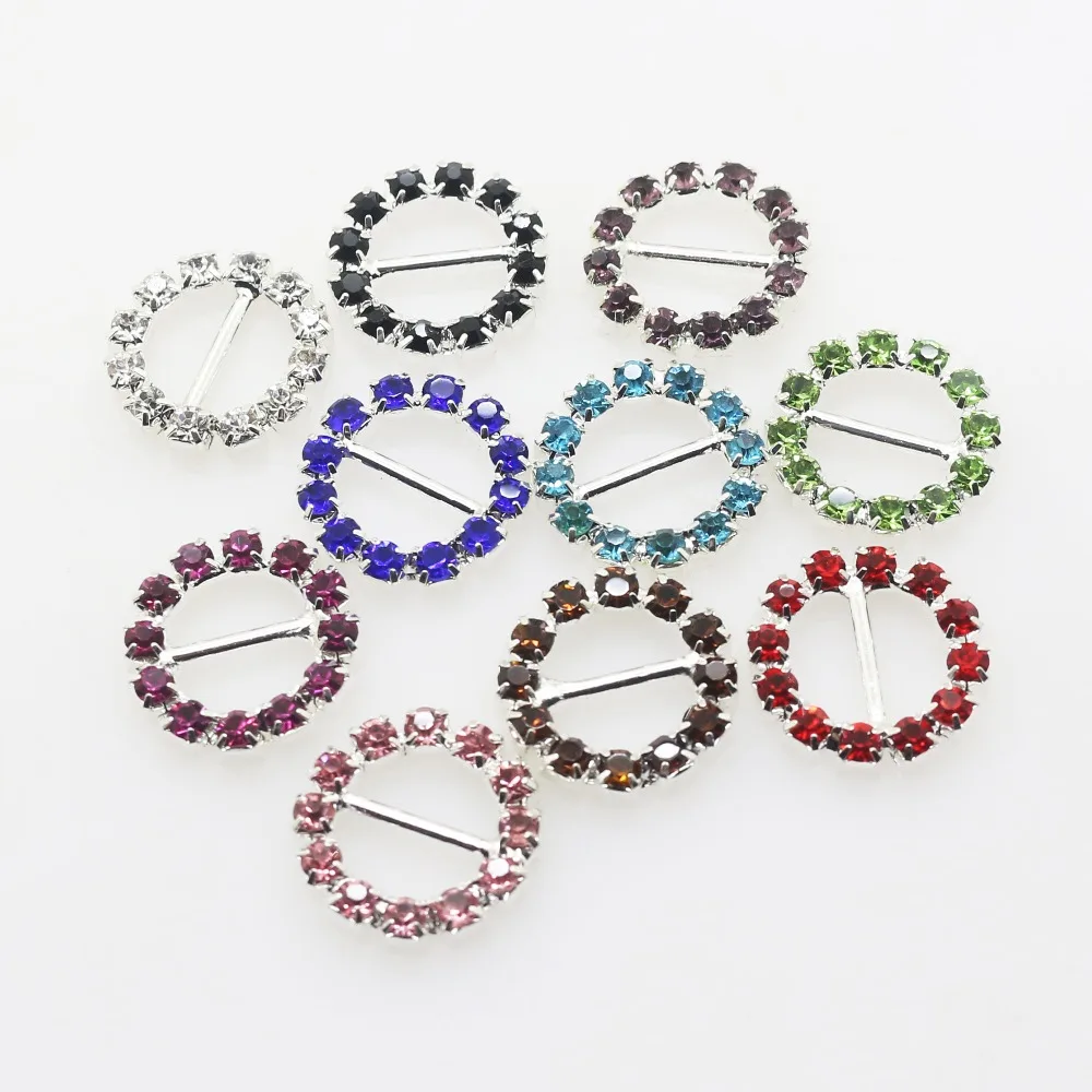 16mm 10Pcs/Set Variety color Crystal Rhinestone buttons Craft decorative Button Diy wedding Embellishment buckle