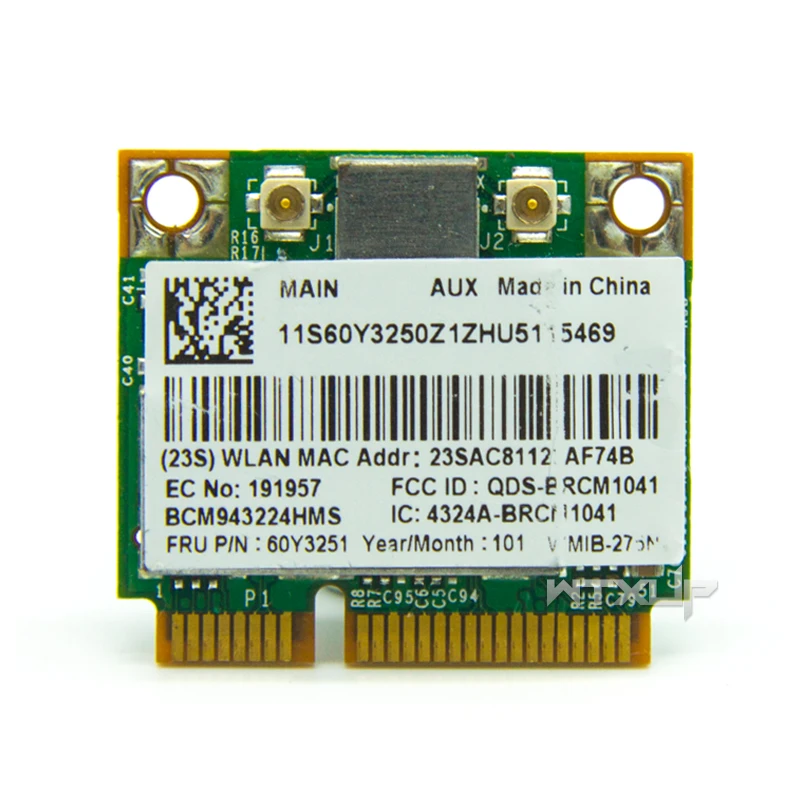 Bcm943224hms 943224 300 mb/s karty bezprzewodowej dla Lenovo Thinkpad E420 E520 L410 L412 60y3251 moduł Wifi 802.11abgn