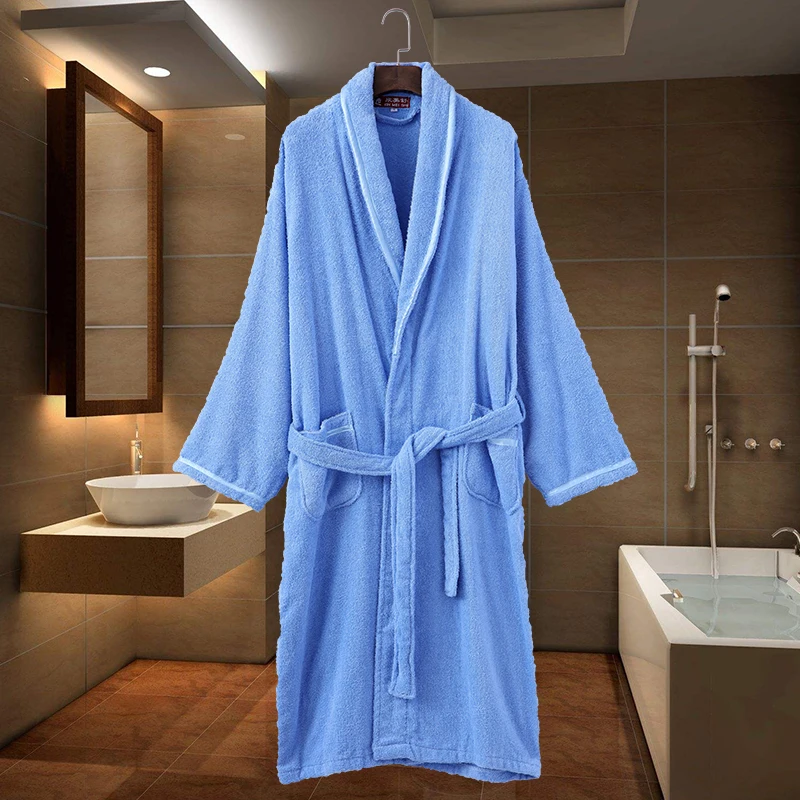 

Summer Cotton Bathrbe women men winter towel Pajamas white Night Gown Robe kimono robe Home Dressing Gowns soft warm thicken